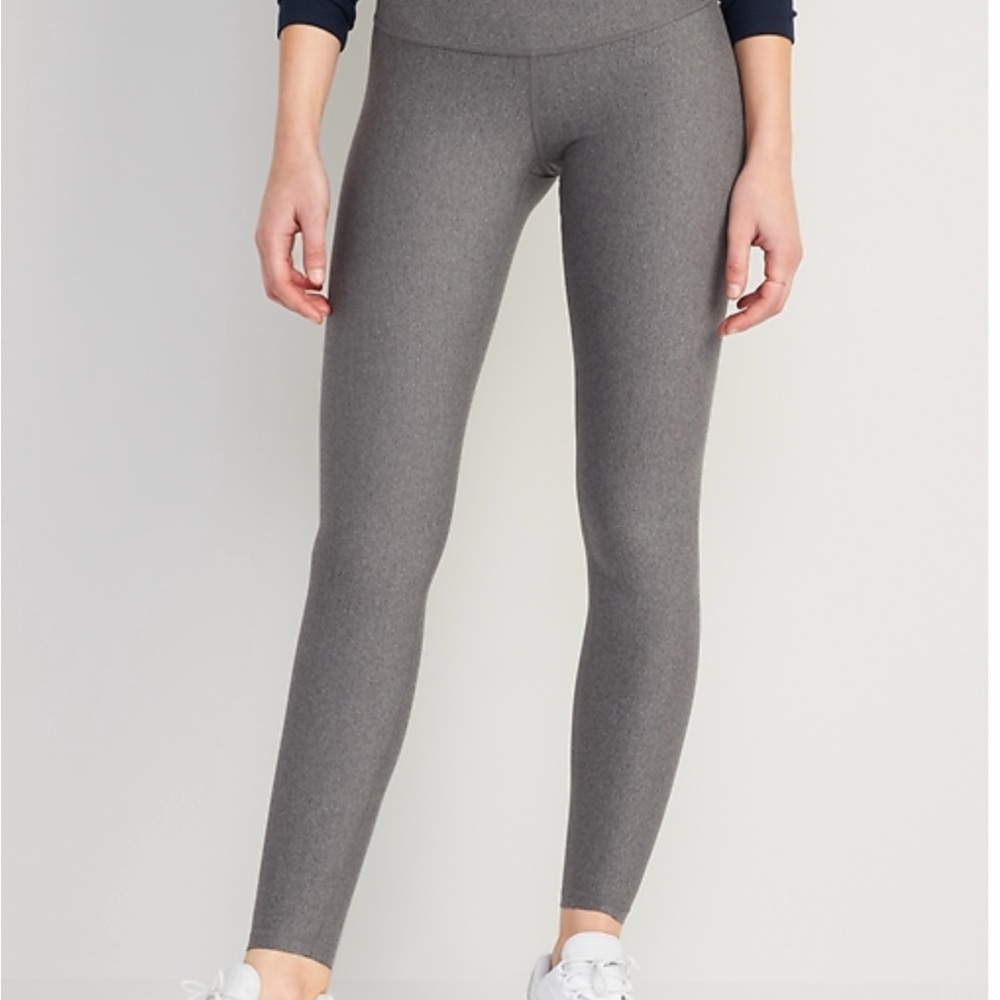 Old Navy Gray Leggings with Wide Waistband and Stretchy Fit